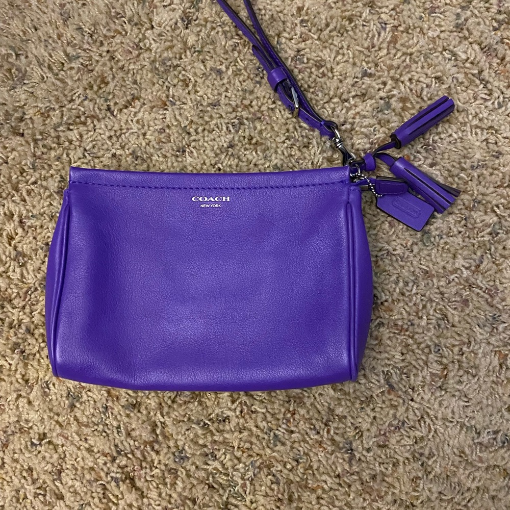 Barely Used Purple COACH Legacy Cosmetic Bag/ Wristlet